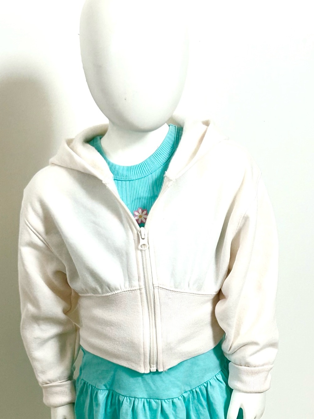 Girls Classic Cream Zip Hoodie - XS/4